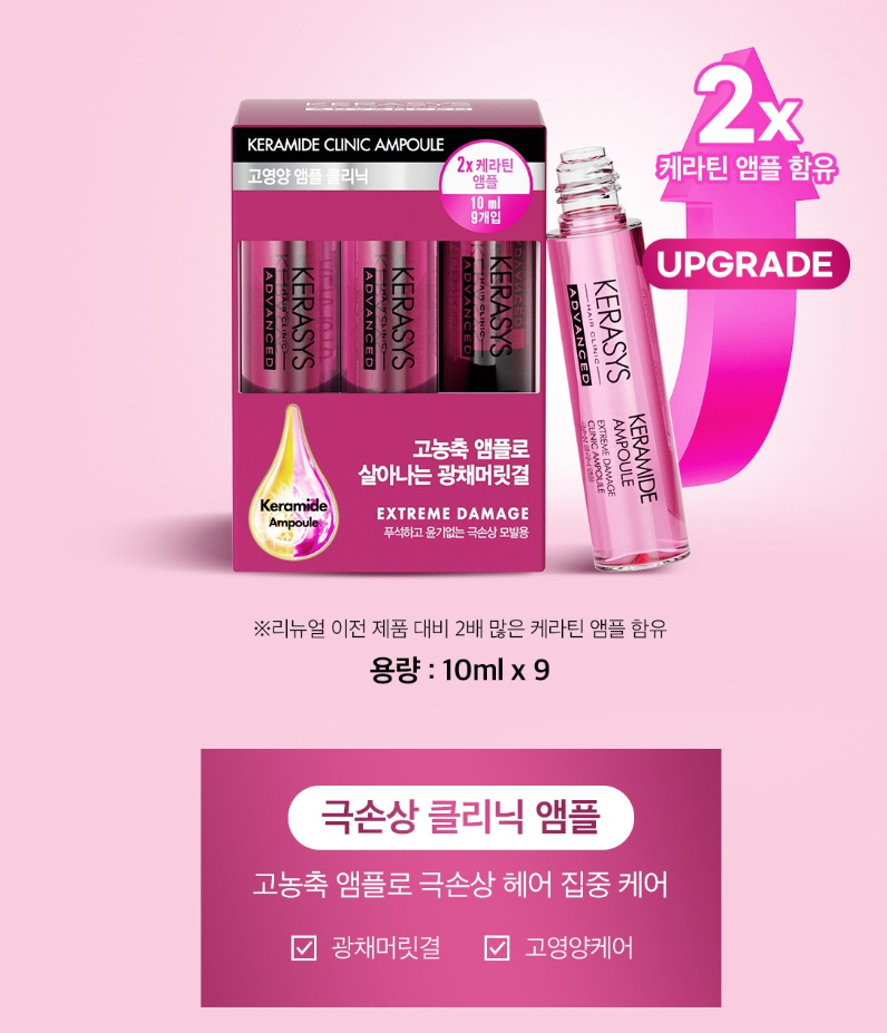 KERASYS Keramide Extreme Damage Clinic Ampoule 10ml x 9pcs