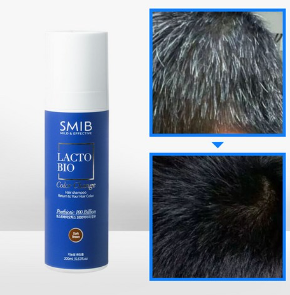 SMIB Lactobio Color Change Hair Shampoo Dark Brown 200ml